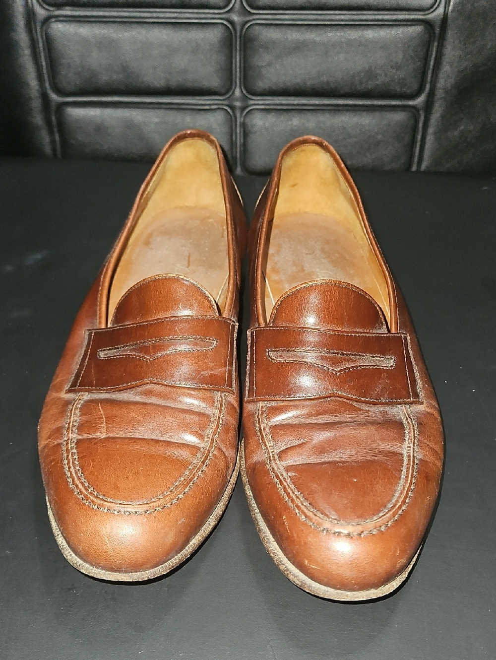 Salvatore Ferragamo Men's Brown Leather Penny Loafers Size 9 D